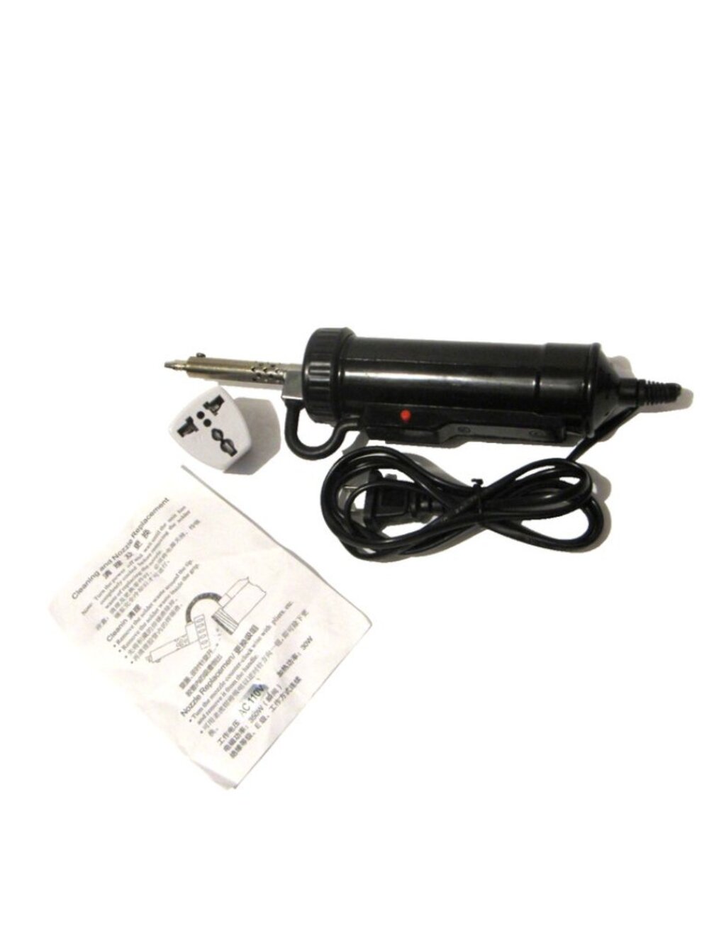 Electric Solder Sucker Vacuum, 30W 110V w/ Nozzle and International Plug Adapter